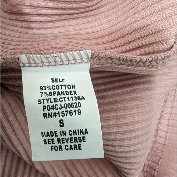 Cloud Ten Ribbed Baby Tee Pink Size Small E - Picture 6 of 6